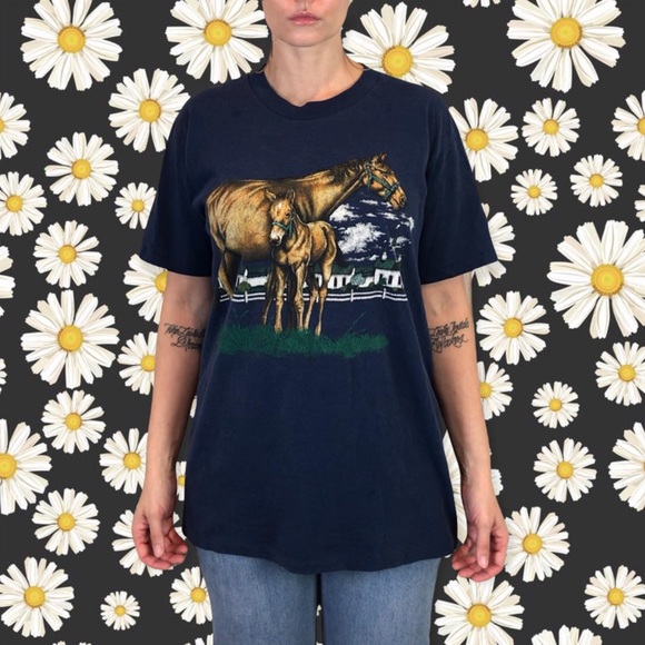 90’s Authentic VNTG Cotton Grove Designs Horse Tee - Picture 2 of 4